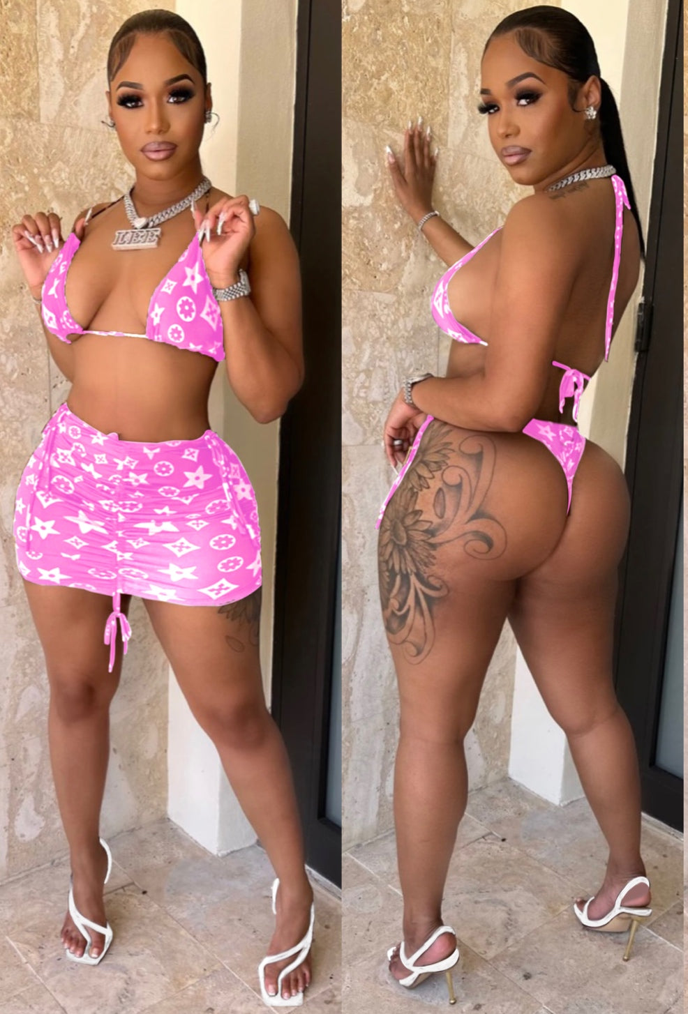 LV 3 Piece Swimsuit Set