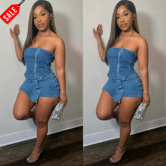 Rich Taste Denim Skort Set