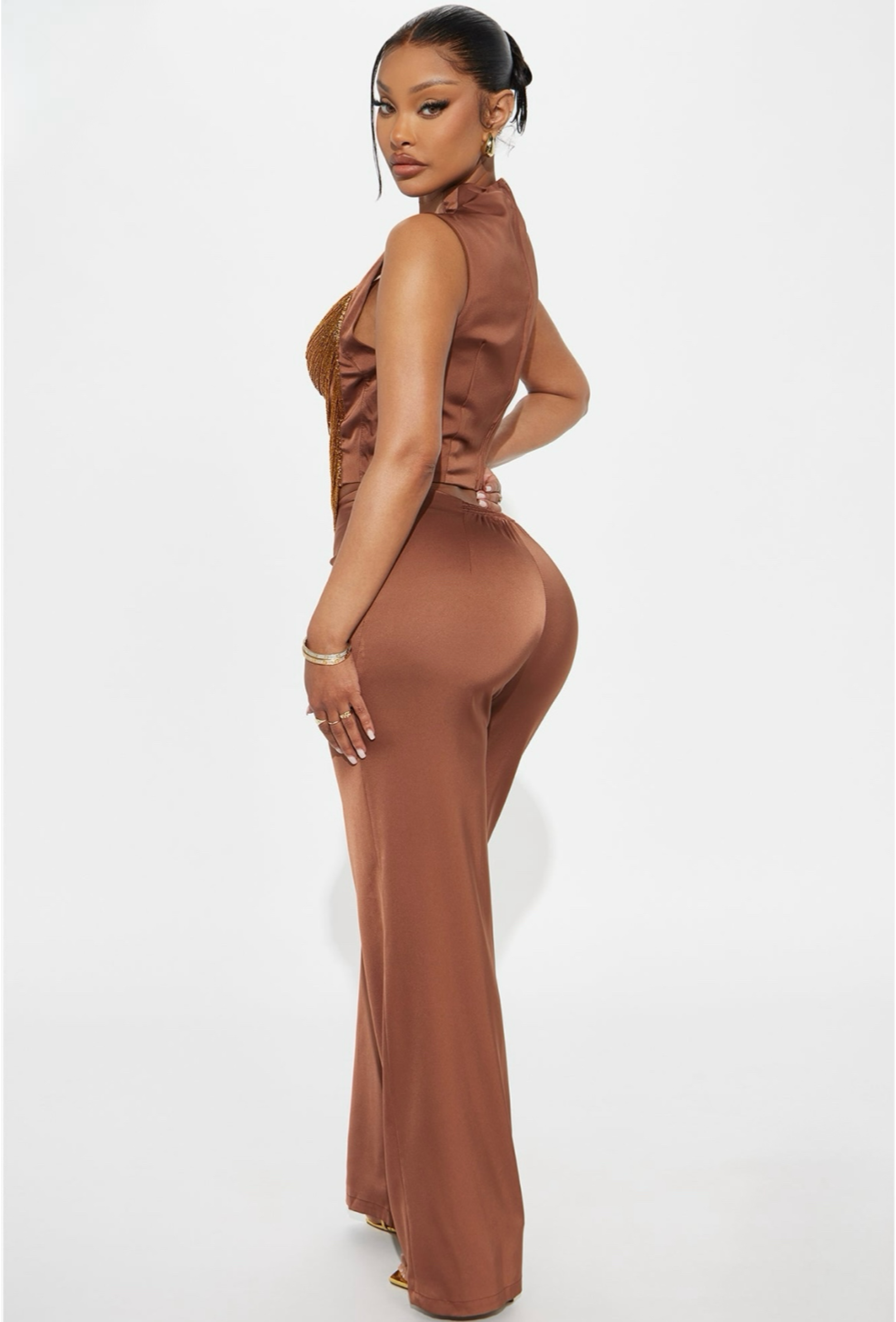 Sleek Seduction Satin Pant Set